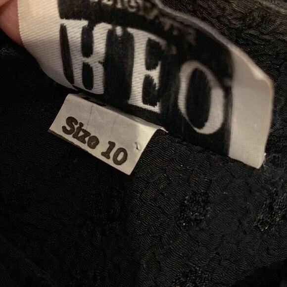 80s vintage REO Originals Black long sleeve Big Shoulder pads MIDI dress Sz 10 - Picture 6 of 8